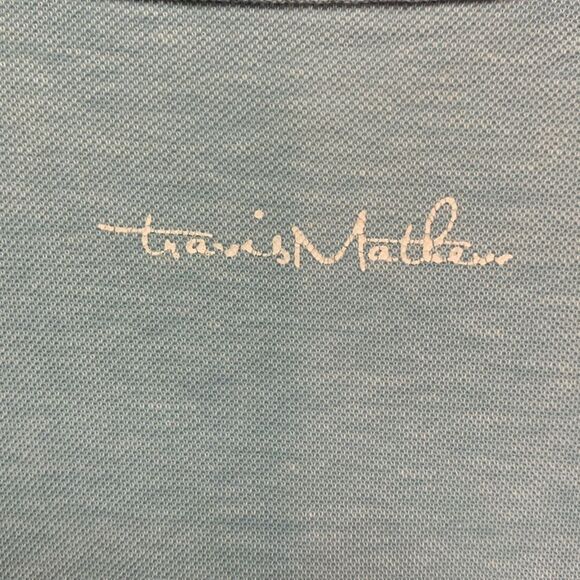 Travis Mathew Blue Heathered Pima Cotton Blend Short Sleeve Polo Shirt Size L - Picture 11 of 14